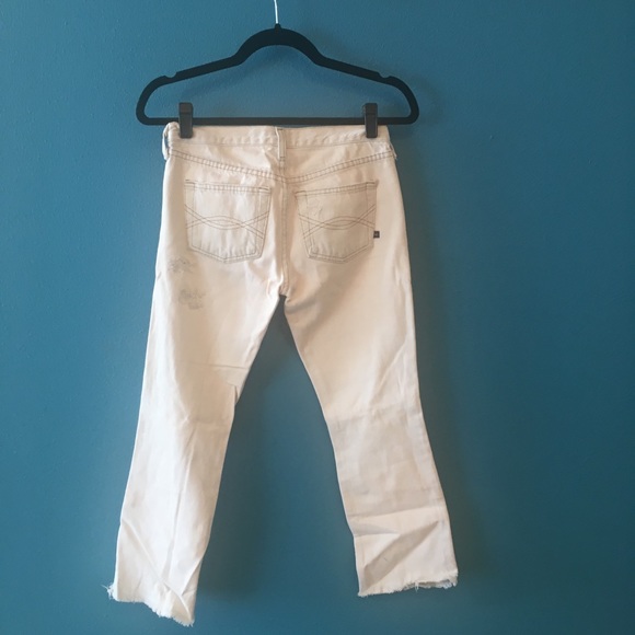 Bleached Ripped/distressed Cropped Low Rise Jeans Y2K - Picture 2 of 7